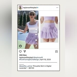 Popflex Taylor Swift Pirouette Skort Digital Lavender 1X New Liliac skirt